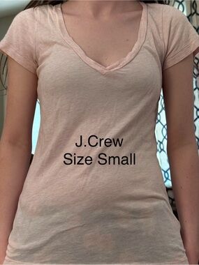 J. Crew Pale Pink V-Neck Tee